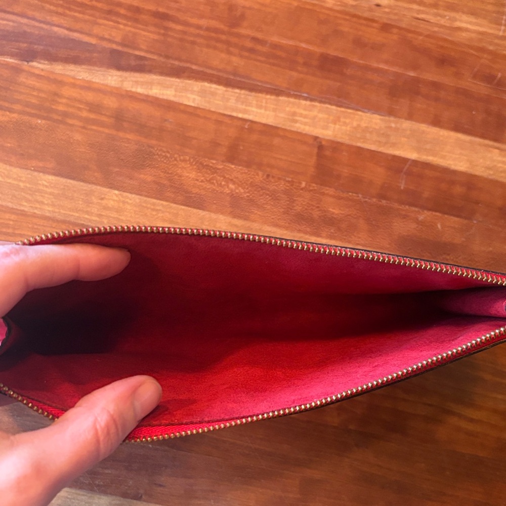Louis Vuitton Red Epi Leather Pochette Accessories 24 Wristlet Clutch with Strap - Picture 9 of 13